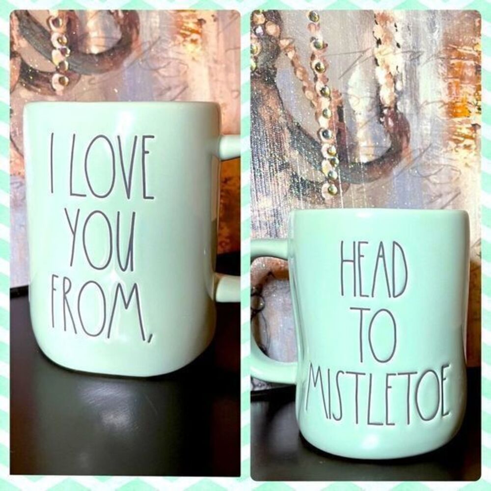 Rae Dunn Christmas I Love You From - Head To Mistletoe Mug Double Sided